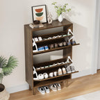 2 Tier Entryway Shoe Storage Cabinet Closed Space