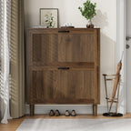 2 Tier Entryway Shoe Storage Cabinet Closed Space