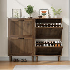 2 Tier Entryway Shoe Storage Cabinet Closed Space
