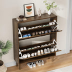 2 Tier Entryway Shoe Storage Cabinet Closed Space