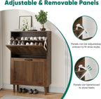 2 Tier Entryway Shoe Storage Cabinet Closed Space