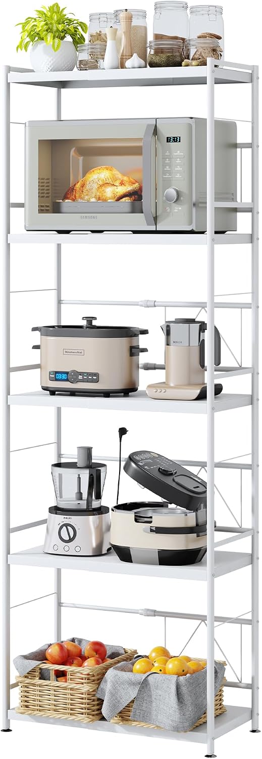 2 Tier Expandable Microwave Shelf Metal Stand Countertop