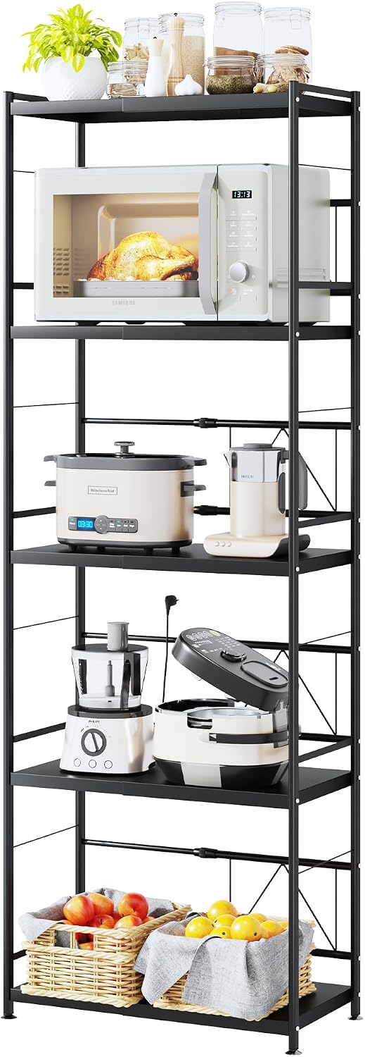 2 Tier Expandable Microwave Shelf Metal Stand Countertop