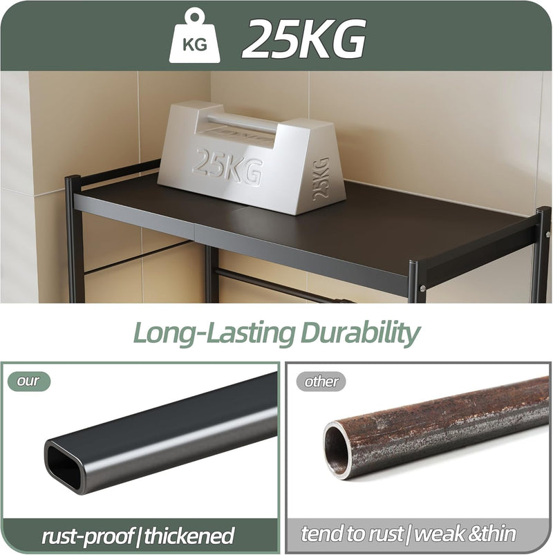 2 Tier Expandable Microwave Shelf Metal Stand Countertop