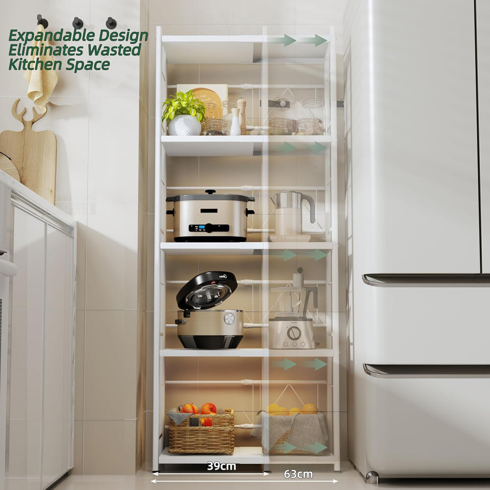 2 Tier Expandable Microwave Shelf Metal Stand Countertop