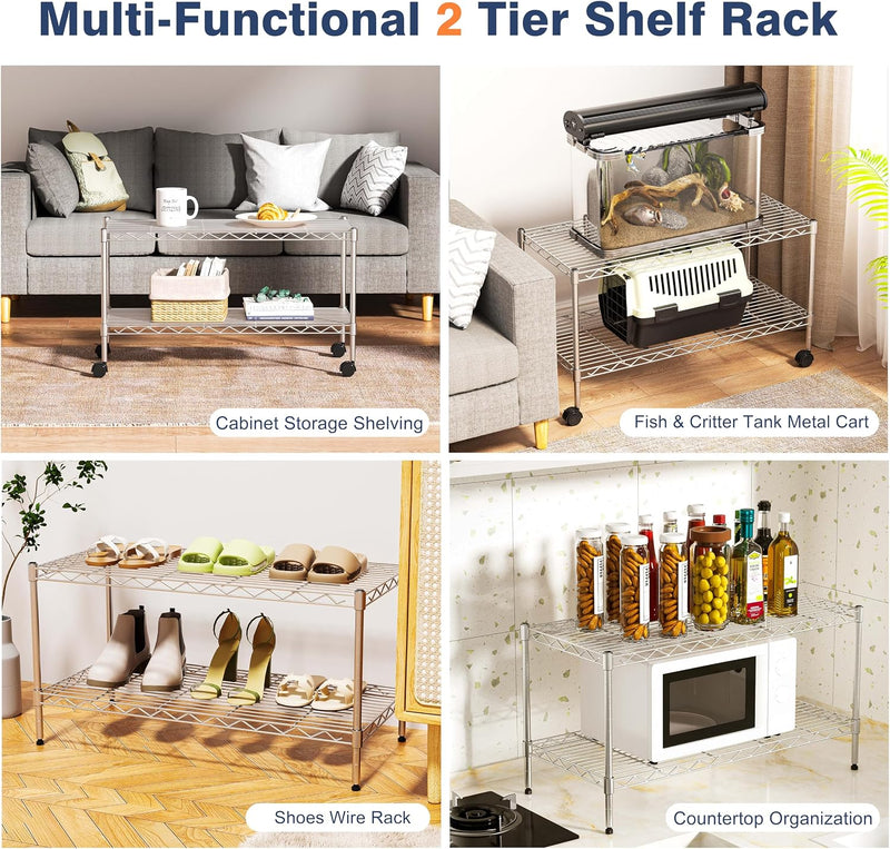 2-Tier Heavy Duty Shelving Unit