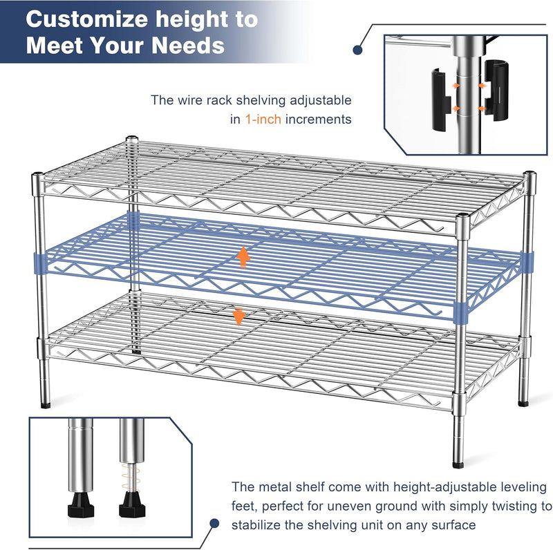 2-Tier Heavy Duty Shelving Unit