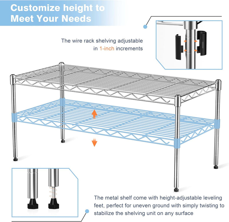 2-Tier Heavy Duty Shelving Unit