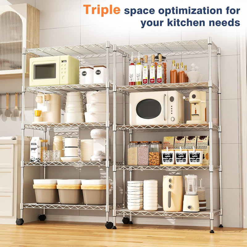2-Tier Heavy Duty Shelving Unit 91wx45dx50h Cm Wire