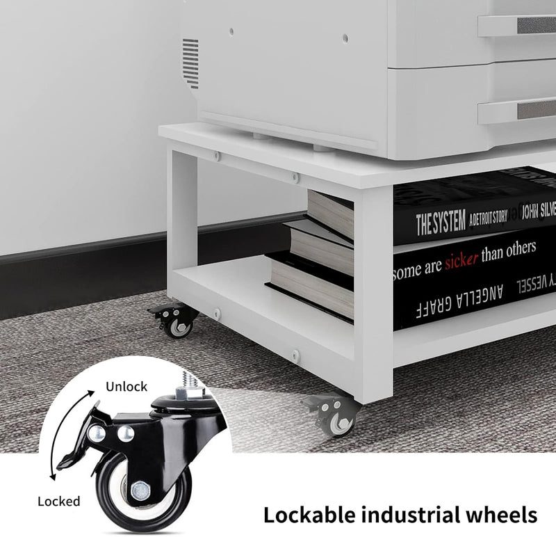 2 Tier Laser Printer Stand with Paper Storage