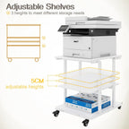 2-Tier Laser Printer Stand with Storage Shelf