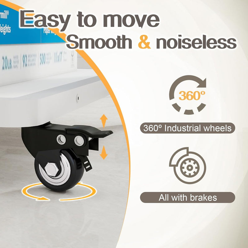 2-Tier Laser Printer Stand with Storage Shelf