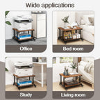 2-Tier Laser Printer Stand with Storage Shelf