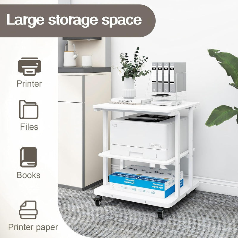 2-Tier Laser Printer Stand with Storage Shelf