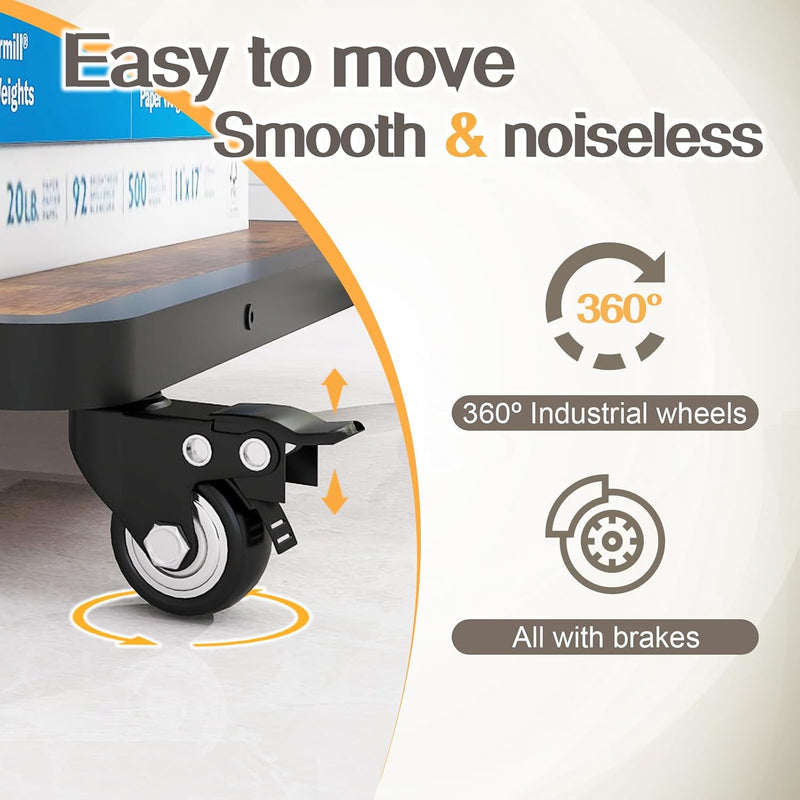 2-Tier Laser Printer Stand with Storage Shelf