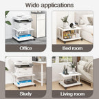 2-Tier Laser Printer Stand with Storage Shelf