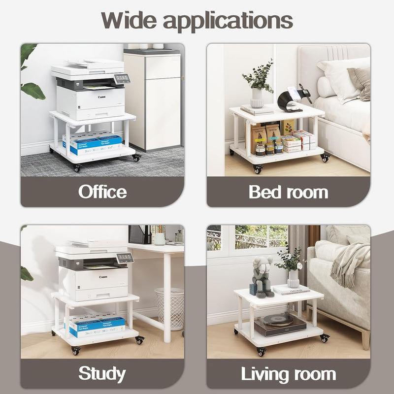 2-Tier Laser Printer Stand with Storage Shelf