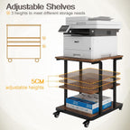 2-Tier Laser Printer Stand with Storage Shelf