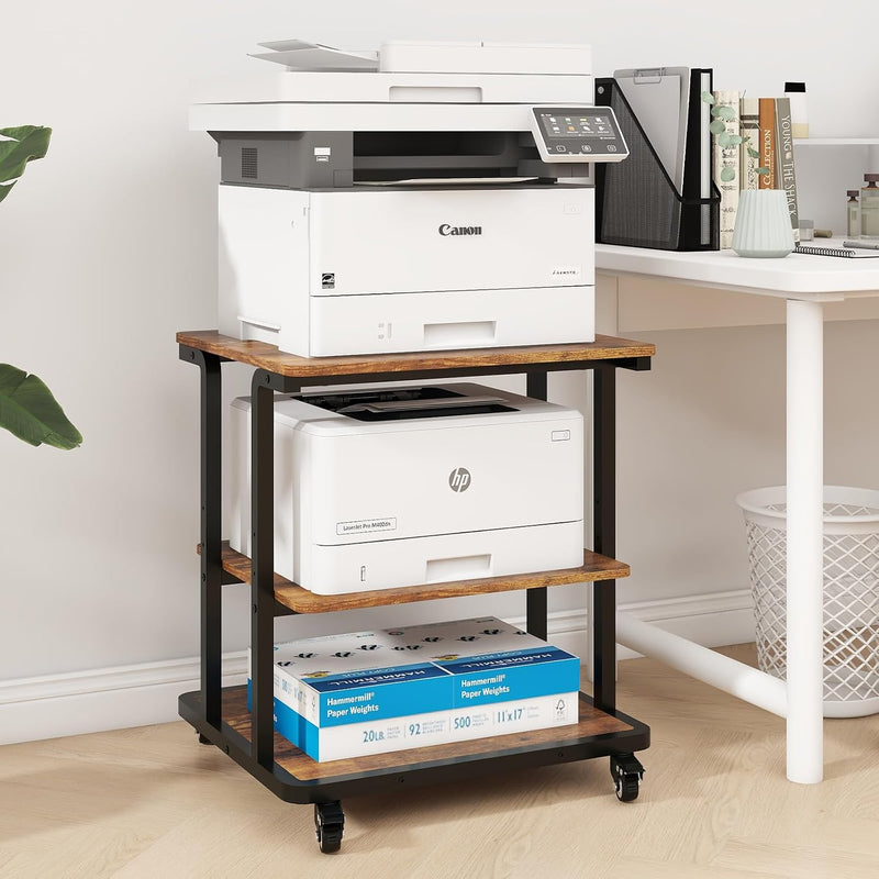 2-Tier Laser Printer Stand with Storage Shelf