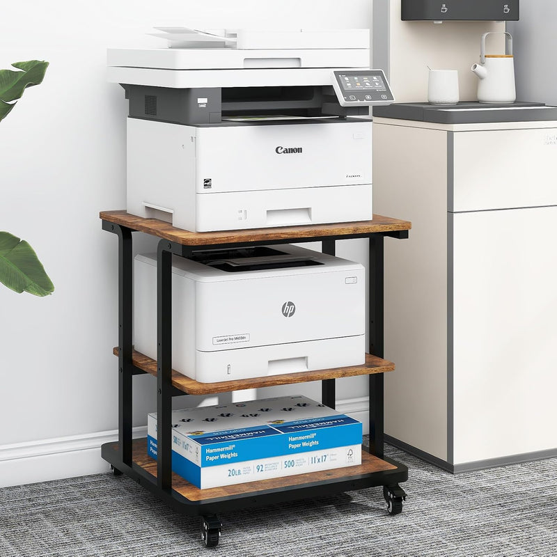 2-Tier Laser Printer Stand with Storage Shelf