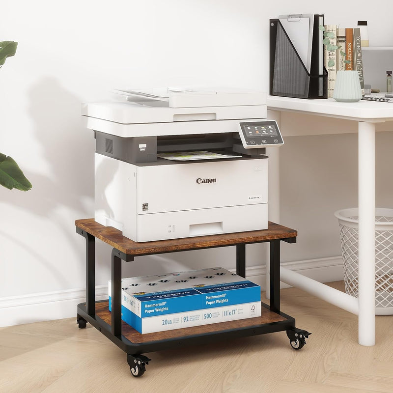 2-Tier Laser Printer Stand with Storage Shelf
