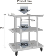 2-Tier Laser Printer Stand with Storage Shelf Movable