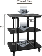 2-Tier Laser Printer Stand with Storage Shelf Movable