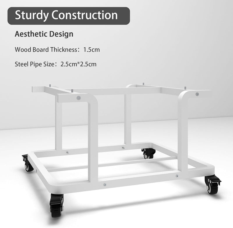 2-Tier Laser Printer Stand with Storage Shelf Movable