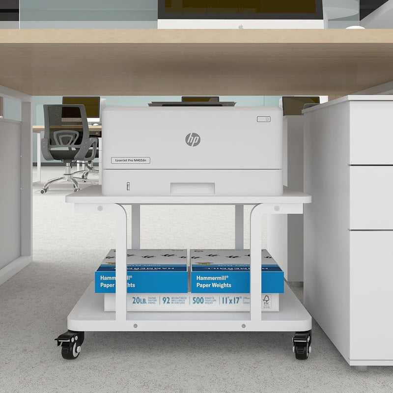 2-Tier Laser Printer Stand with Storage Shelf Movable