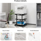 2-Tier Laser Printer Stand with Storage Shelf Movable