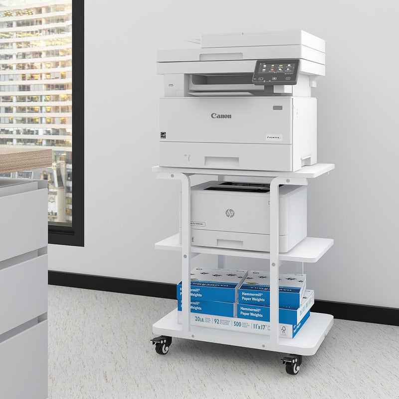 2-Tier Laser Printer Stand with Storage Shelf Movable