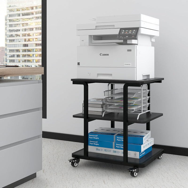 2-Tier Laser Printer Stand with Storage Shelf Movable