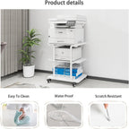 2-Tier Laser Printer Stand with Storage Shelf Movable