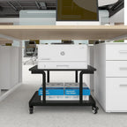 2-Tier Laser Printer Stand with Storage Shelf Movable