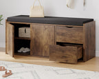 2-Tier Storage Bench with Padded Cushion Entryway Shoe