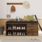 2-Tier Storage Bench with Padded Cushion Entryway Shoe