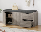 2-Tier Storage Bench with Padded Cushion Entryway Shoe