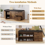 2-Tier Storage Bench with Padded Cushion Entryway Shoe