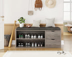 2-Tier Storage Bench with Padded Cushion Entryway Shoe