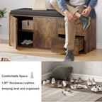 2-Tier Storage Bench with Padded Cushion Entryway Shoe