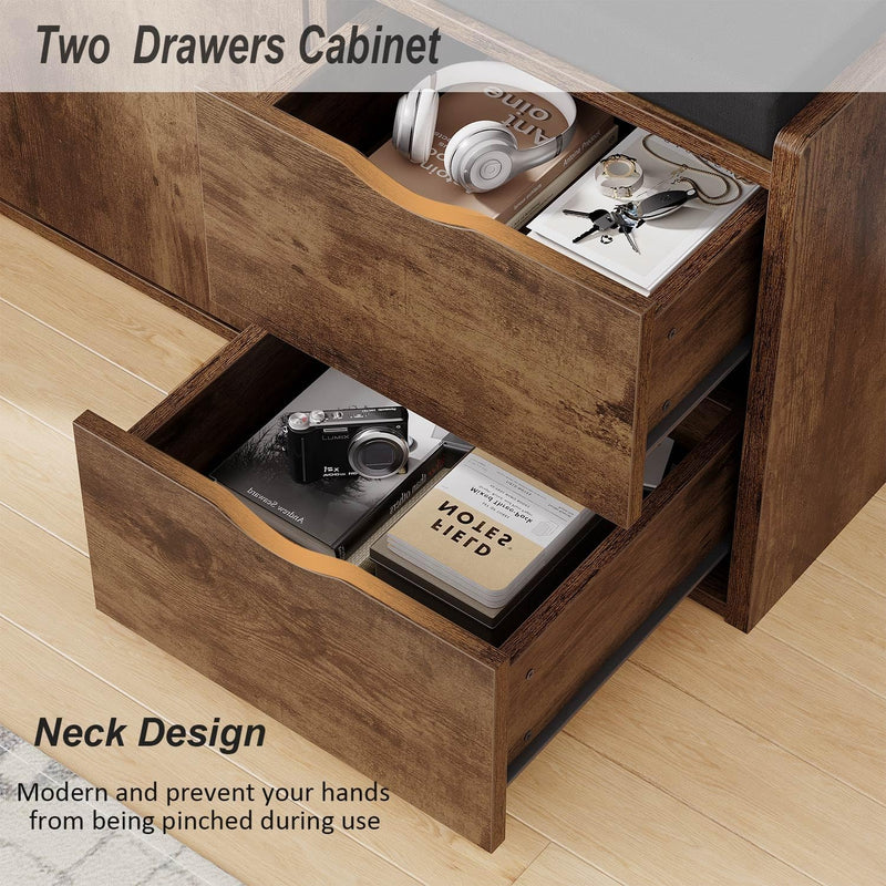 2-Tier Storage Bench with Padded Cushion Entryway Shoe