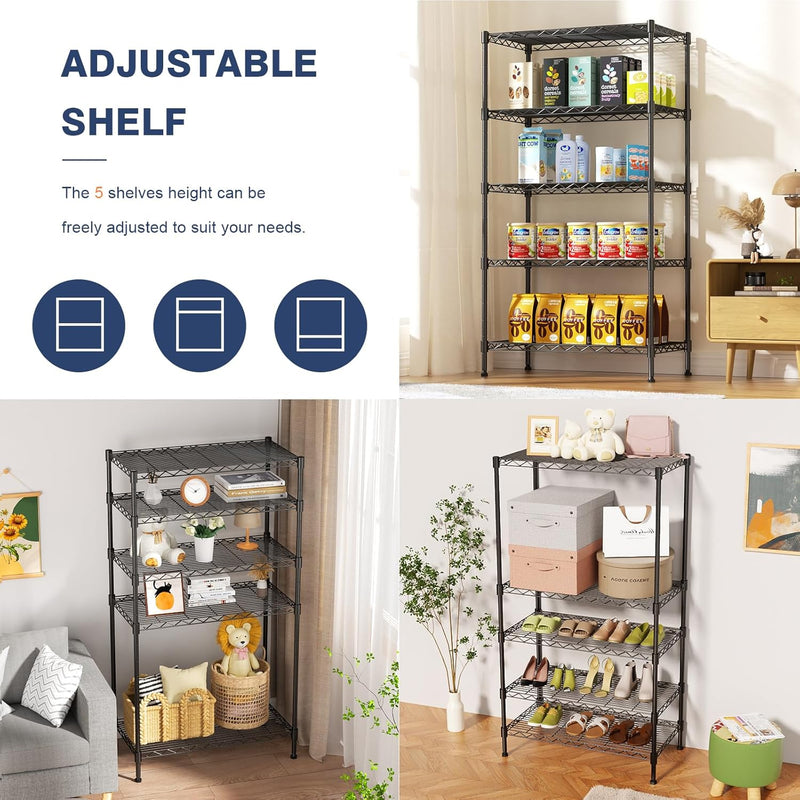 2-Tier Wide Shelving Unit Cm Wire Shelf Rack