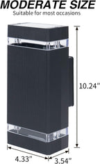 2 X Outdoor Wall Lights Mains Powered Aluminium