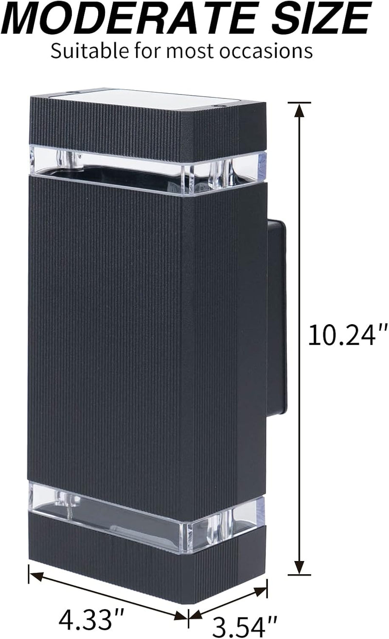 2 X Outdoor Wall Lights Mains Powered Aluminium