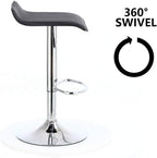 2 X Square Bar Stools PU Leather Swivel