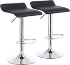 2 X Square Bar Stools PU Leather Swivel