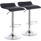 2 X Square Bar Stools PU Leather Swivel