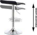 2 X Square Bar Stools PU Leather Swivel