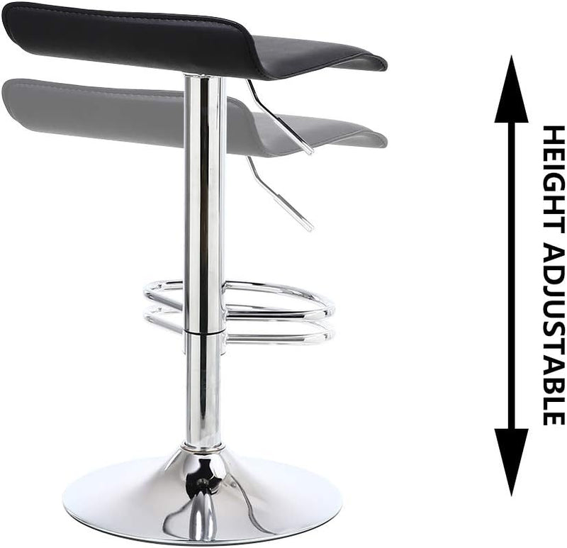 2 X Square Bar Stools PU Leather Swivel
