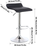 2 X Square Bar Stools PU Leather Swivel